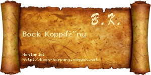 Bock Koppány névjegykártya
